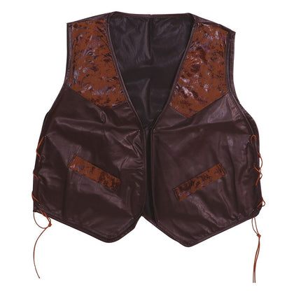 Gilet marron en faux cuir L