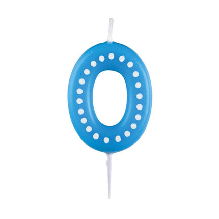 0 Bougie Points bleus 6.5cm