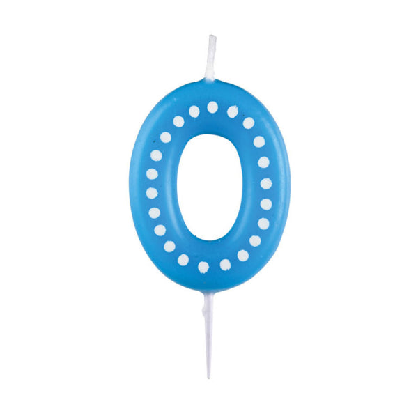 0 Bougie Points bleus 6.5cm