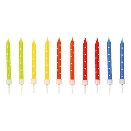 Bougies colorées spirales 7.5cm 24pcs