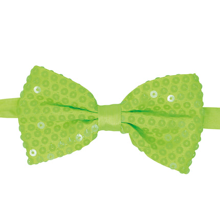 Noeud vert fluo pailleté 13cm