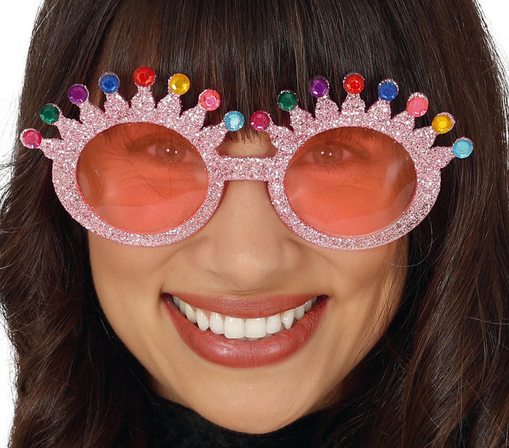 Lunettes roses à paillettes