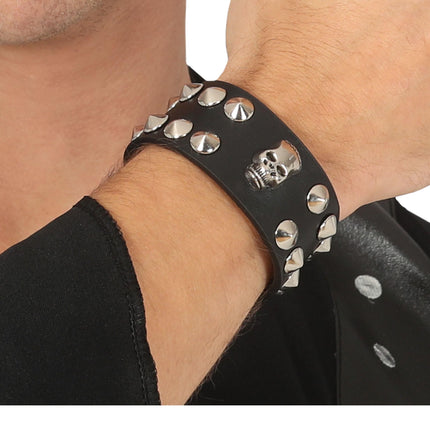 Bracelet tête de mort noir