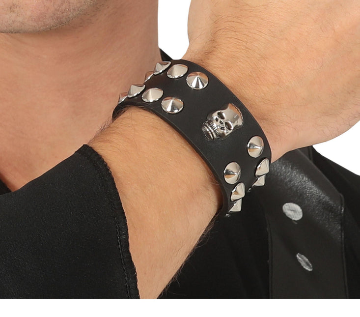 Bracelet tête de mort noir