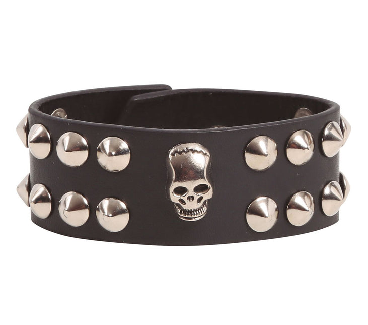 Bracelet tête de mort noir