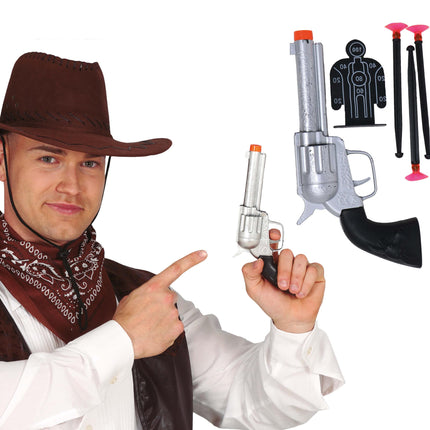 Fusil de cow-boy argenté 24cm