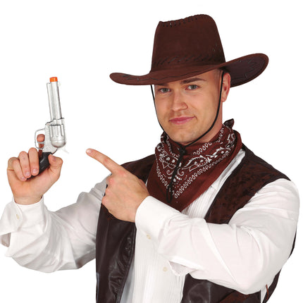 Fusil de cow-boy argenté 24cm