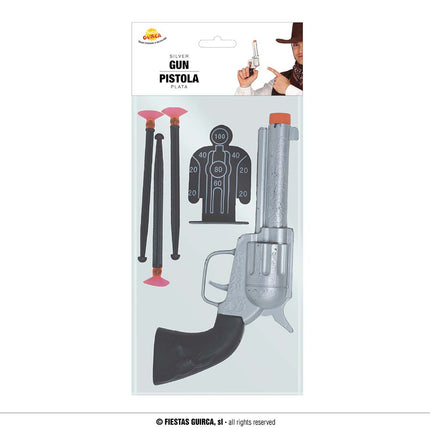 Fusil de cow-boy argenté 24cm