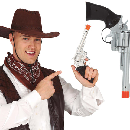 Fusil de cow-boy argenté 32cm