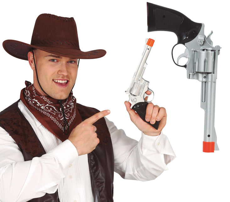 Fusil de cow-boy argenté 32cm