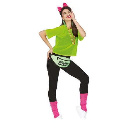 T/shirt en résille Vert fluo Short L