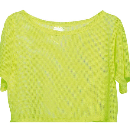 T/shirt en résille Jaune fluo Short L