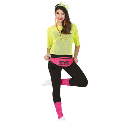 T/shirt en résille Jaune fluo Short L