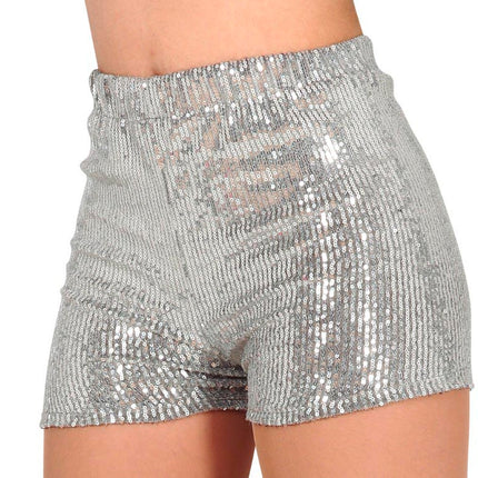 Pantalon à paillettes argentées L