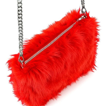 SAC À MAIN LONG PLUSHE ROUGE