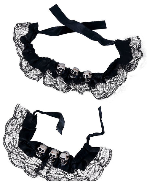 Bracelet et collier d'Halloween crâne