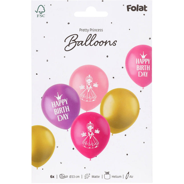 Ballons Princesses 33cm 6pcs