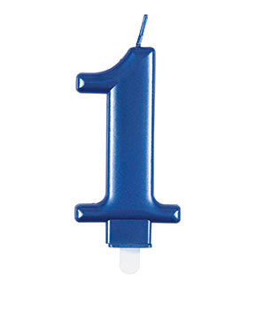 Bougie 1 an Bleu 9cm