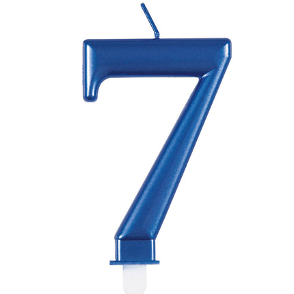 bougie de 7 ans Bleu 12cm