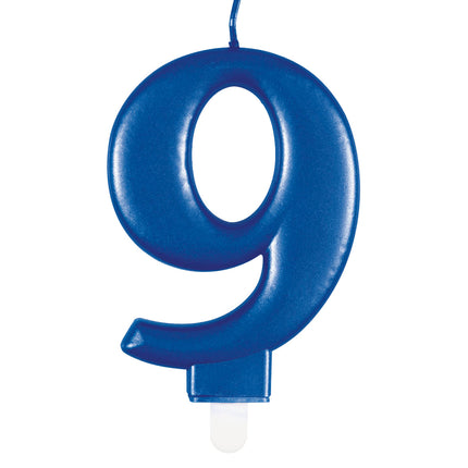 bougie de 9 ans Bleu 12cm
