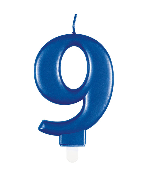 bougie de 9 ans Bleu 12cm