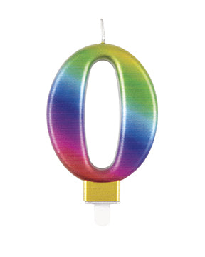 0 Année Bougie Arc-en-ciel 9.5cm