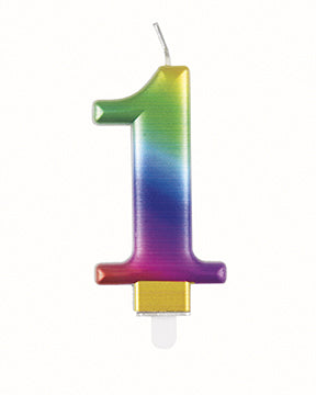 Bougie de 1 an Arc-en-ciel 9.5cm