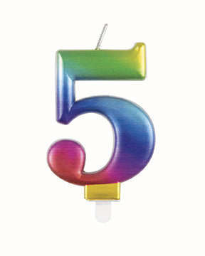 Bougie de 5 ans Arc-en-ciel 9.5cm