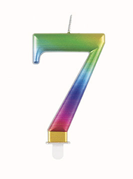 Bougie de 7 ans Arc-en-ciel 9.5cm