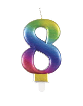 Bougie de 8 ans Arc-en-ciel 9.5cm