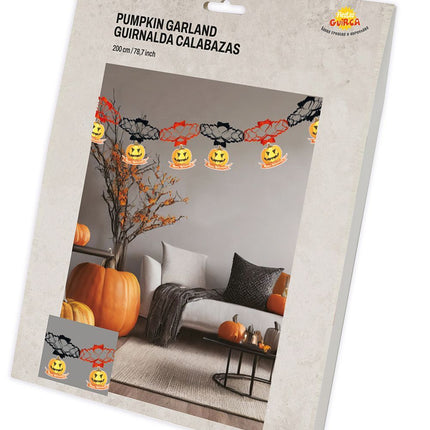 Guirlande d'Halloween Citrouille Deluxe Pendants 2m