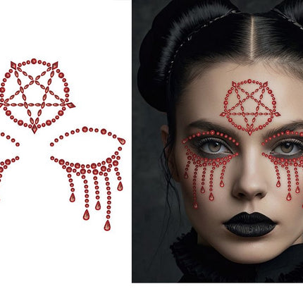 Autocollants pour le visage d'Halloween « Satanic »
