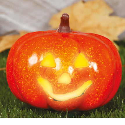 Citrouille d'Halloween avec lumière 16cm