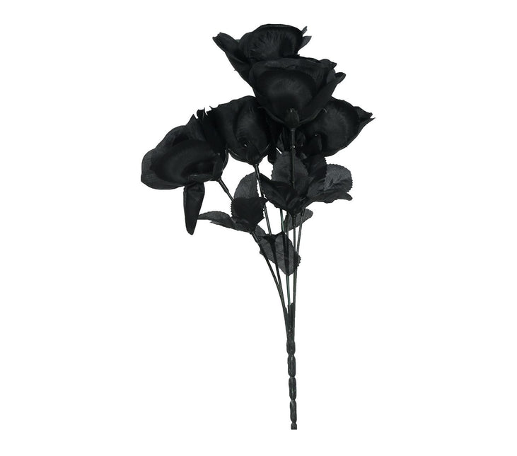 Halloween Branche de roses noires 35cm