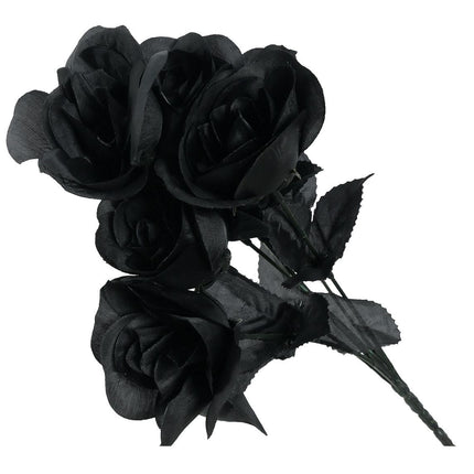 Halloween Branche de roses noires 35cm