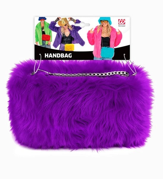 Sac à main en peluche violet