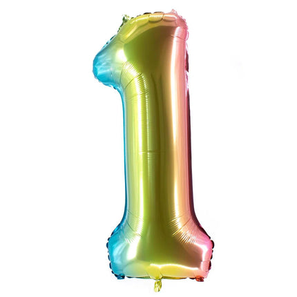 Ballon « 1 an » arc-en-ciel, vide, 85 cm