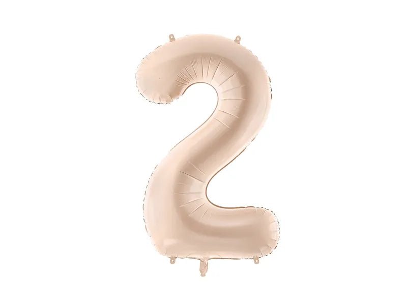2 Jaar Cijfer Ballon Beige 72cm van Partydeco koop je bij Partywinkel