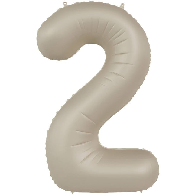 2 Jaar Cijfer Ballon Nude Mat 86cm van Folat koop je bij Partywinkel