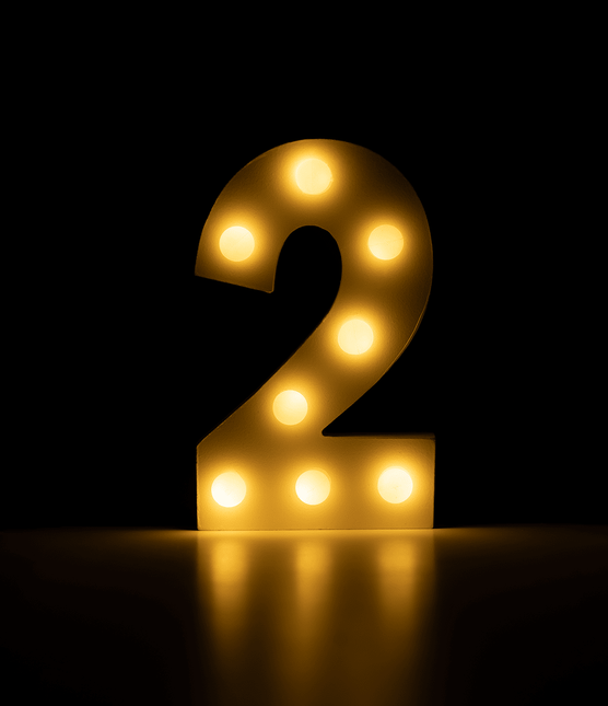 2 Licht Cijfer 16,5cm van Paper Dreams koop je bij Partywinkel