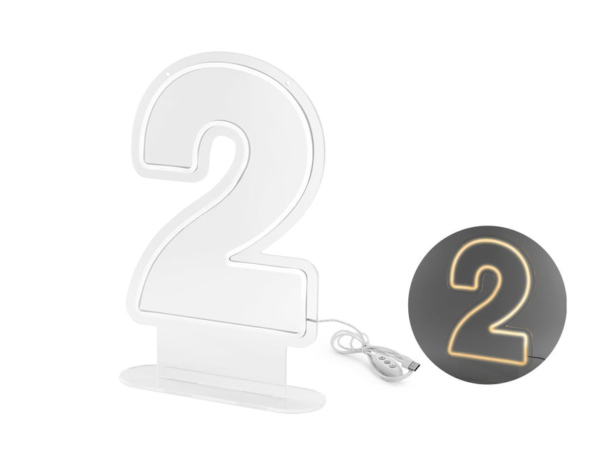 2 Licht Cijfer Wit 50cm van Partydeco koop je bij Partywinkel