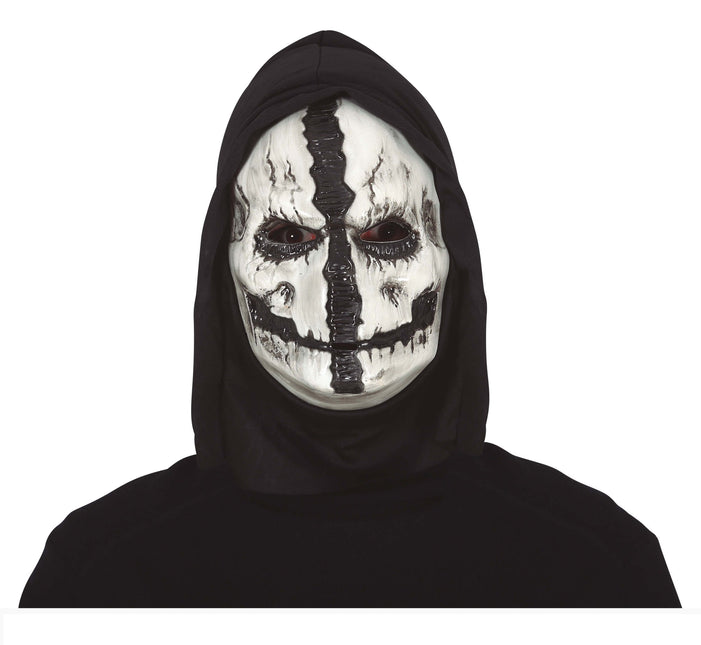 Masque d'Halloween noir et blanc crâne