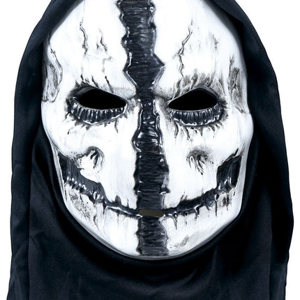 Masque d'Halloween noir et blanc crâne