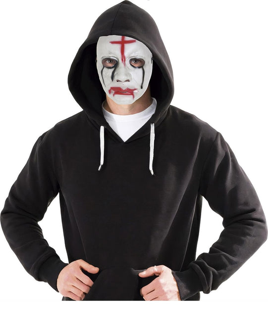 Masque d'Halloween rouge et blanc Croix