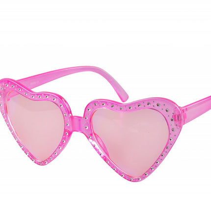 Lunettes de cœur Pierres roses