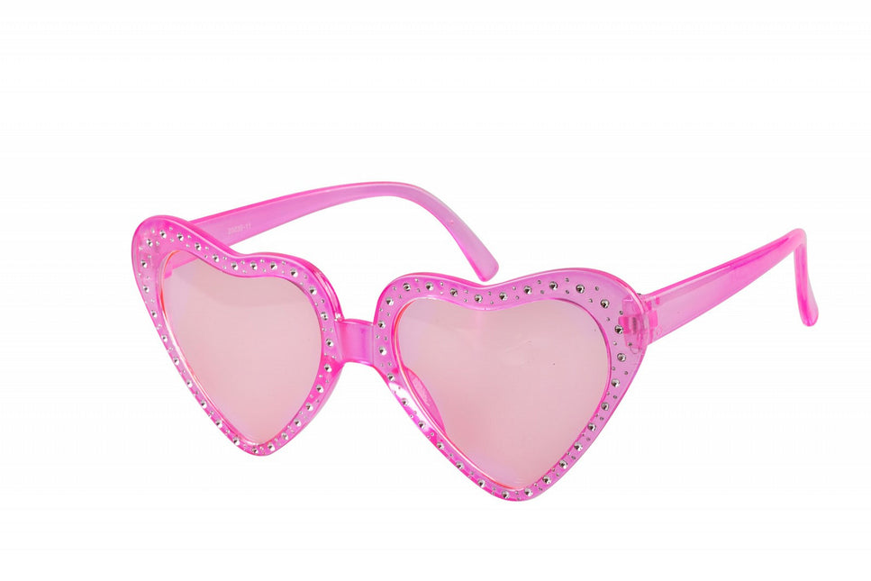 Lunettes de cœur Pierres roses
