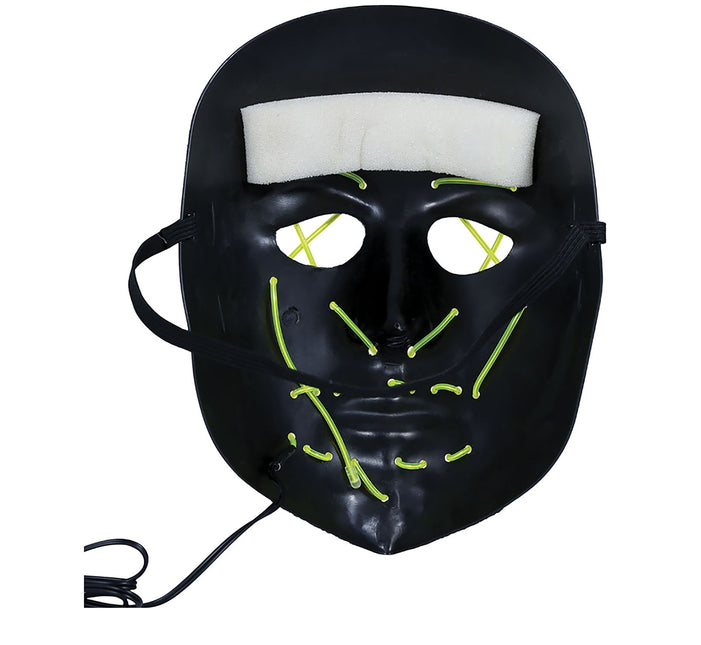 Masque d'Halloween vert et noir avec lumière