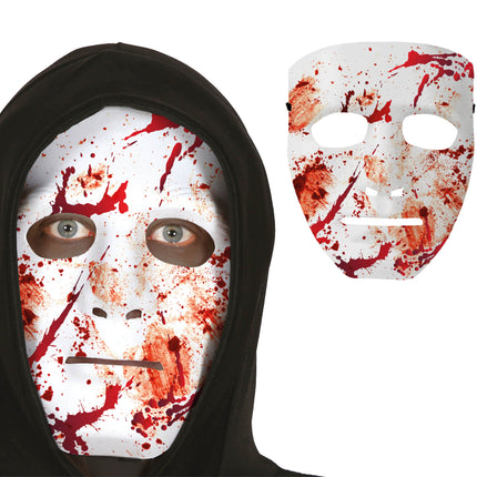 Masque d'Halloween Blanc Sanglant
