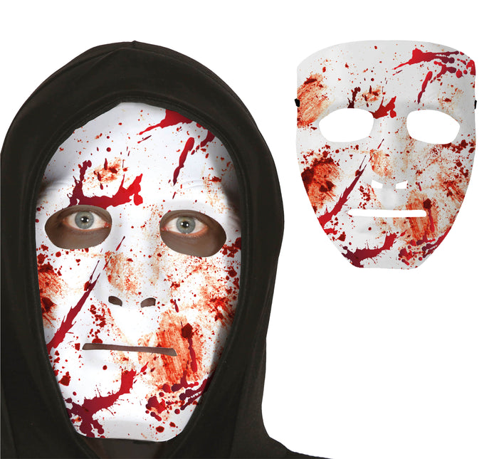 Masque d'Halloween Blanc Sanglant