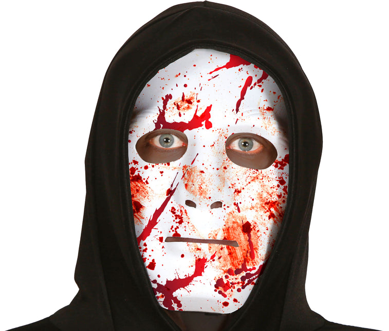 Masque d'Halloween Blanc Sanglant